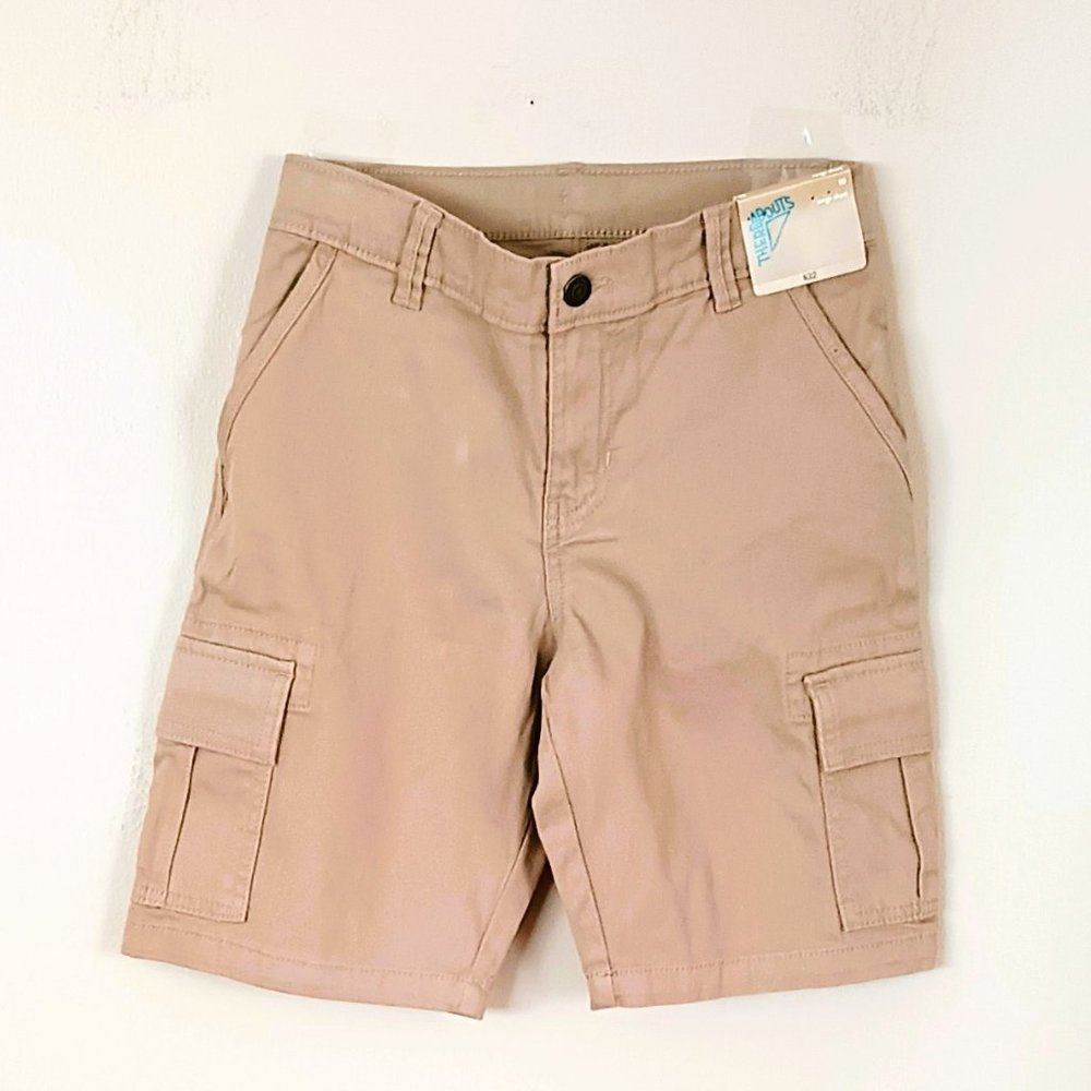 Thereabouts Boys Cargo Shorts 10 Florence Brown Stretch Fabric Adjustable Waist